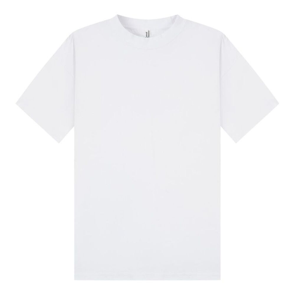 Casual Classics Unisex Adult Combed Ringspun Cotton Boxy Oversized T-Shirt / Whi